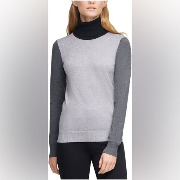 NWT- Tri-colored Calvin Klein Turtleneck Sweater- Medium - Picture 1 of 5